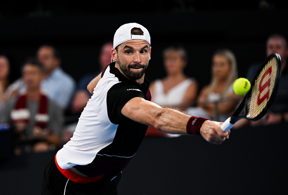 January 7: Grigor Dimitrov (BUL) plays Holger Rune (DEN) during the Men’s Singles Final match on Pat Rafter Arena during the 2024 Brisbane International, on Sunday, January 7, 2024. Photo by TENNIS AUSTRALIA/ DAN PELED