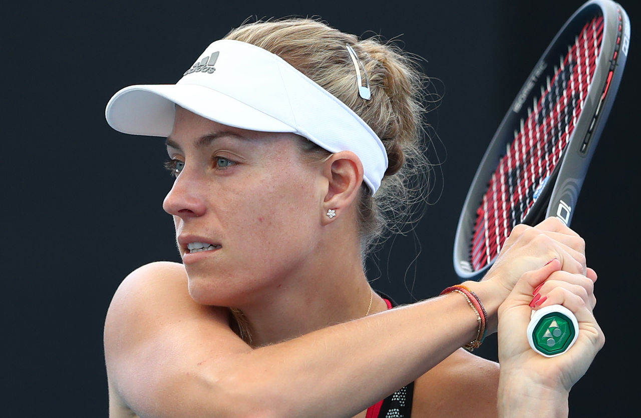 BRISBANE, AUSTRALIA - JANUARY 03: Angelique Kerber of Germany practices ahead of the 2020 Brisbane International at Pat Rafter Arena on January 03, 2020 in Brisbane, Australia. (Photo by Chris Hyde/Getty Images)