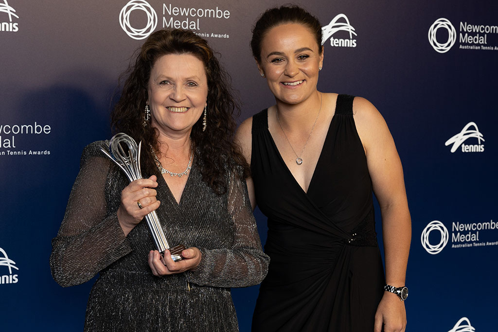 Volunteer Achievement Award
Julie Polkinghorne (SA) and Ash Barty during the Newcombe Medal at the Palladium Ballroom in Melbourne on Monday, December 12, 2022. MANDATORY PHOTO CREDIT Tennis Australia/ FIONA HAMILTON