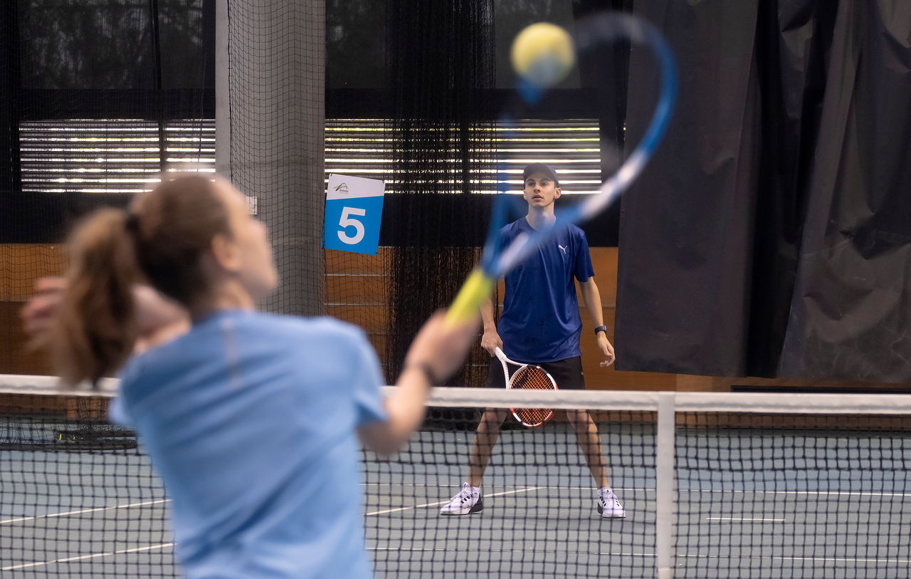 Tennis players are see taking part in the Blind and Low Vision Championships training camp at the National Tennis Centre, Melbourne Park on Friday 30 September 2022. MANDATORY PHOTO CREDIT Tennis Australia/ I LUIS ENRIQUE ASCUI
