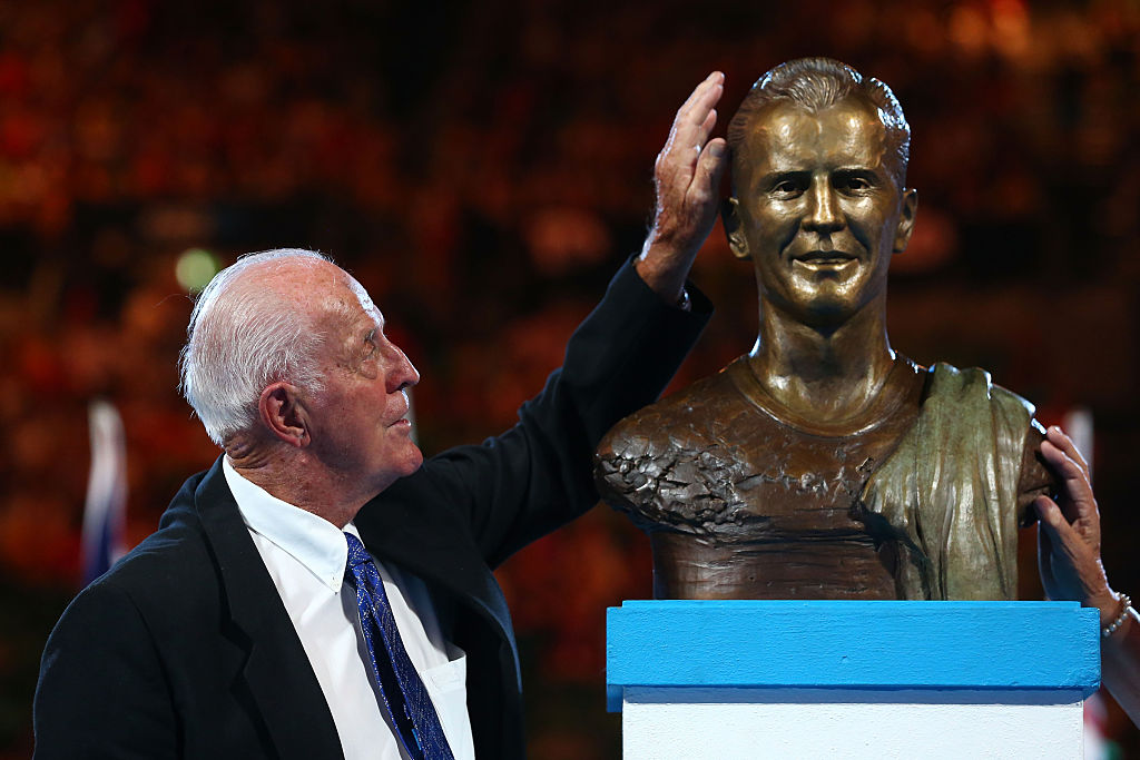 MELBOURNE, AUSTRALIA - JANUARY 26:  Rex Hartwig is inducted into the Australian Tennis Hall of Fame during day nine of the 2016 Australian Open at Melbourne Park on January 26, 2016 in Melbourne, Australia.  (Photo by Quinn Rooney/Getty Images)