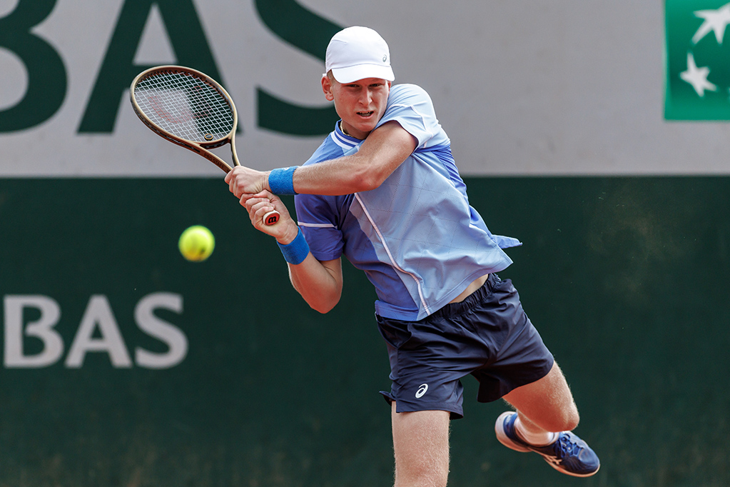 June 4: Pavle Marinkov (AUS) and Oliver Bonding (GBR) play doubles during the French Open 2024 at Stade Roland Garros in Paris, France on Tuesday, June 4, 2024. Photo by TENNIS AUSTRALIA/ MARK PETERSON