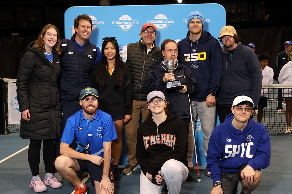 July 13: South Australia win the Maurice Gleeson Cup at the Australian Blind and Low Vision Championships at the National Tennis Centre in Melbourne at on Sunday, July 13, 2025. Photo by TENNIS AUSTRALIA/ HAMISH BLAIR