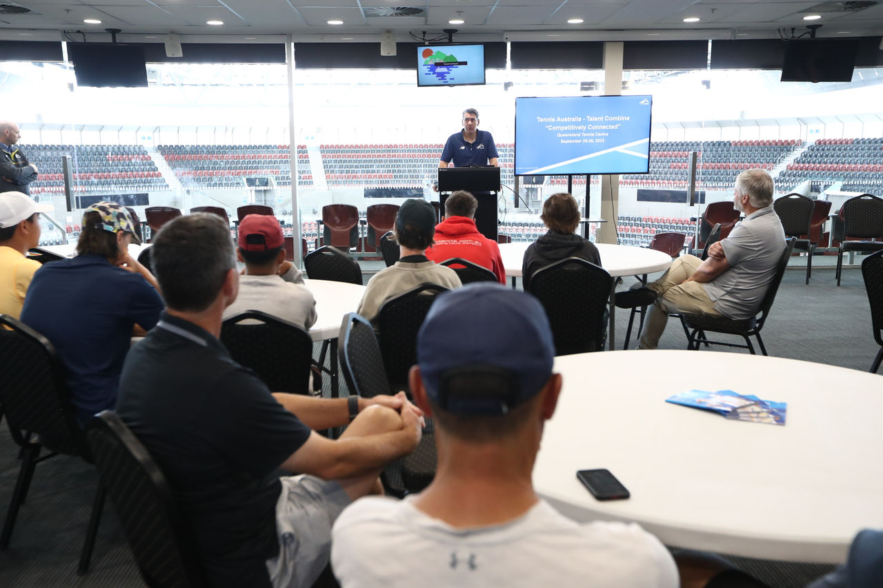 General view during the Talent Combine at the Queensland Tennis Centre , Brisbane on Monday, September 25, 2023. Photo by TENNIS AUSTRALIA/JASON O'BRIEN