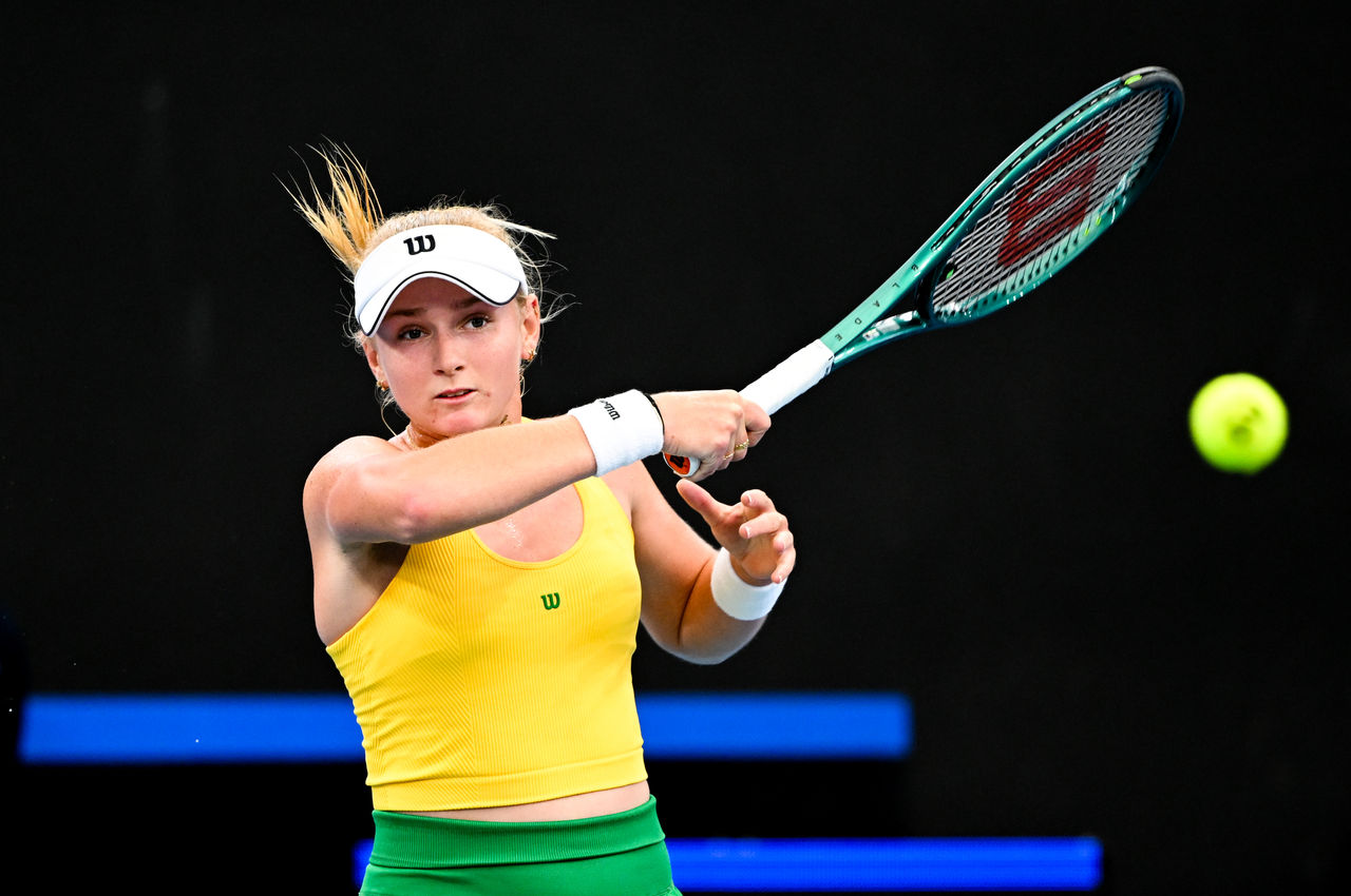 April 13: Taylah Preston (AUS) v Marcela Zacarias (MEX) during the Billie Jean King Cup Qualifier at the Queensland Tennis Centre in Brisbane on Saturday, April 13, 2024. Photo by TENNIS AUSTRALIA/ DAN PELED