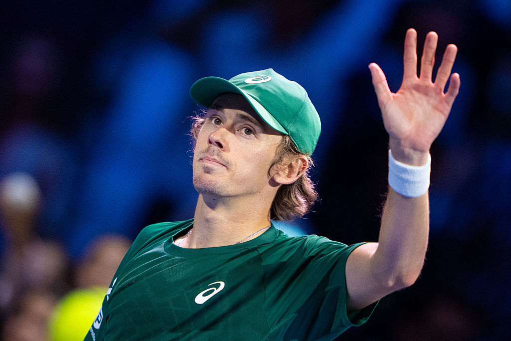 Alex de Minaur celebrates his second-round win in Vienna [Getty Images]