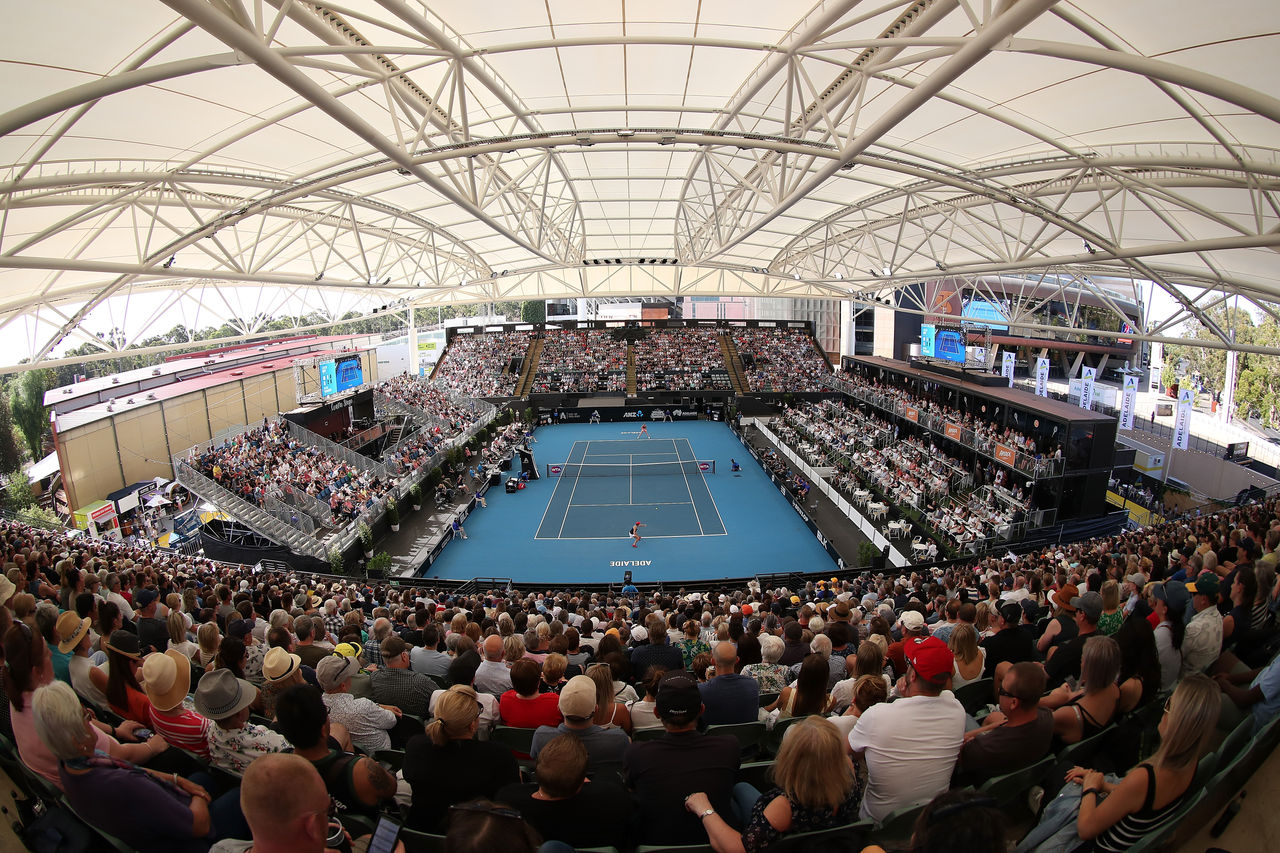 ADELAIDE, AUSTRALIA - JANUARY 18: A general view of play during the women's singles grand final between Ashleigh Barty of Australia and Dayana Yastremska of the Ukraine on day seven of the 2020 Adelaide International at Memorial Drive on January 18, 2020 in Adelaide, Australia. (Photo by Paul Kane/Getty Images)