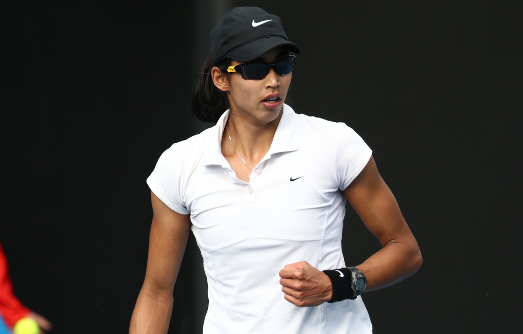 2019 Australian Open Astra Sharma during her 2nd round qualifying match against Varvara Flink on Court 5. 10/01/2019. Photo by Luke Hemer.